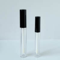Tubes de brillant à lèvres de luxe ronds 3,5 ml 3,8 ml 4 ml avec capuchon noir – Contenants vides pour brillant à lèvres en gros
