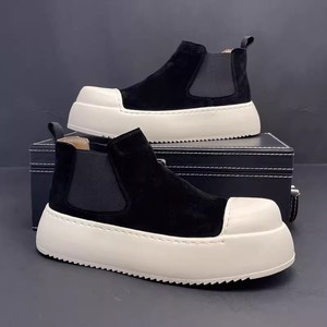 New High Top Motorcycle and Motorcycle Warm Thick Sole <b>Height</b> <b>Increasing</b> Casual <b>Shoes</b> Fashionable and Trendy Single <b>Shoes</b> - Product Image 6