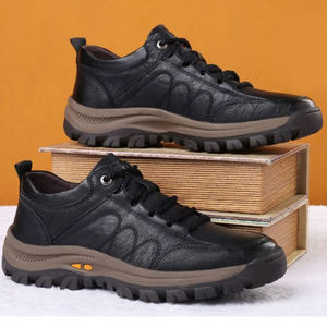 Chaussures de marche imperméables pour hommes en cuir PU avec lacets et semelle extérieure en caoutchouc antidérapante 2026 - Product Image 3