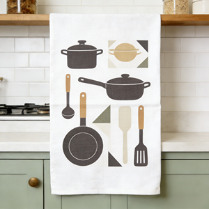 Serviette de cuisine en coton tissé uni, absorbante, à séchage rapide, de haute qualité, avec un design personnalisé imprimé - Product Image 1
