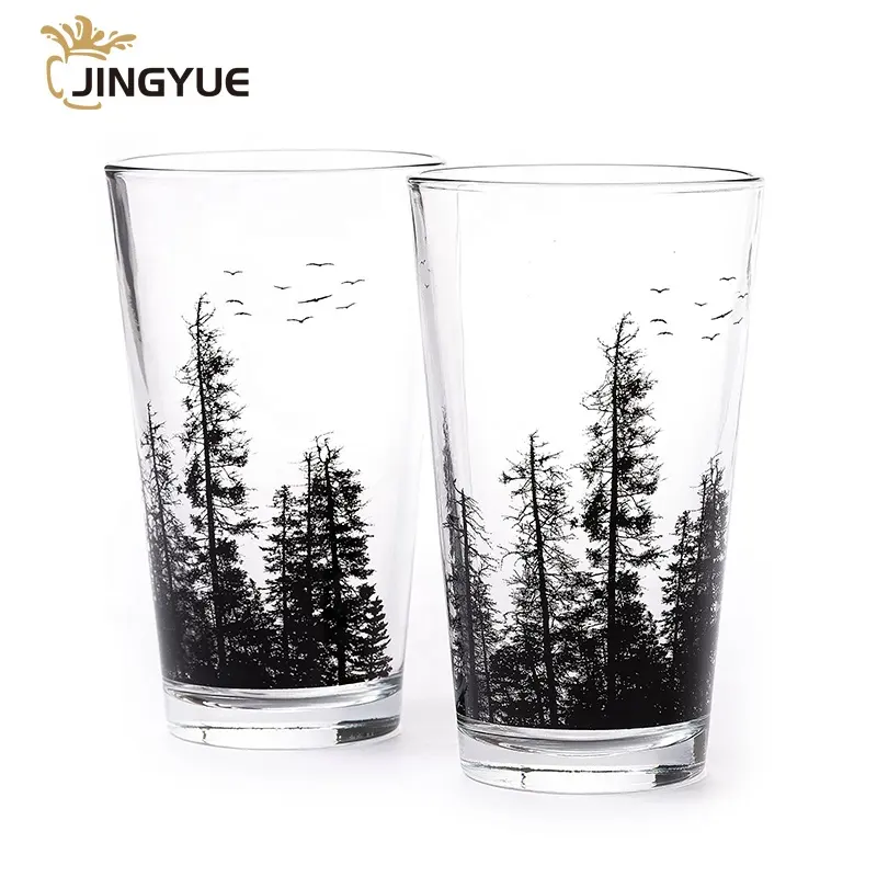 Jingyue Custom Logo 16 oz Beer Drinking Glasses Festival Wholesale Craft Personalised Pint Glass for Juice Beverage Milk