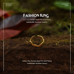 Fashion <b>Ring</b> 316L Stainless Steel PVD Gold Plating Sustainable Resistant Jewelry - Product Image 3