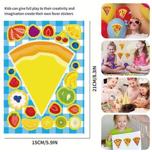 8-Piece Pizza <b>Face</b> Stickers DIY Craft Kit for Birthday Parties Classroom Rewards & Gifts-Paper Material Mix Match Design - Product Image 3