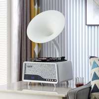 Nouveauté : tourne-disque rétro multifonctionnel avec Bluetooth, FM, port USB, élégant, pour la maison ou le bureau, lecteur de disques vinyles en bois
