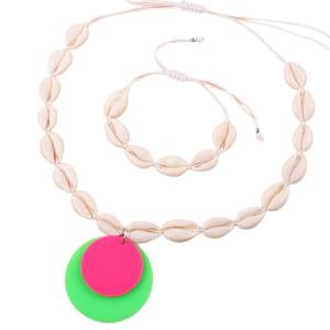 Pulsera de concha de moda única para mujer, collar de acrílico fluorescente, accesorio elegante para <span class=keywords><strong>vacaciones</strong></span> <span class=keywords><strong>en</strong></span> la playa, boda o fiesta - Product Image 5