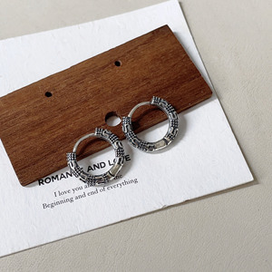 S925 Sterling <b>Silver</b> Hoop Earrings Thai Style Ethnic Women's Jewelry Everyday Wear 925 <b>Silver</b> Ear <b>Studs</b> Fashion Trendy - Product Image 2