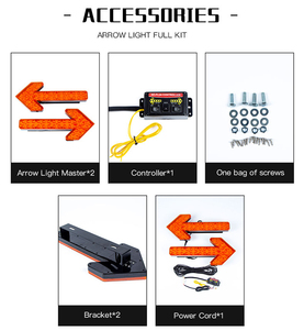 ลูกศร LED กระพริบสำหรับยานพาหนะ DC12-24V ไฟเลี้ยวสีเหลืองอำพันสำหรับควบคุมการจราจร - Product Image 2