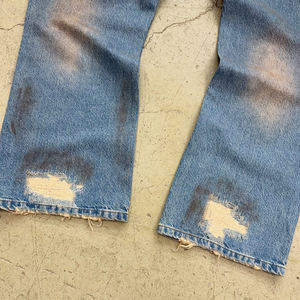 Jeans Bootcut Homme de Luxe Personnalisés, Design Tendance, en Denim Ciré et Délavé, Effet Vieilli, Haute Qualité, Vente en Gros - Product Image 3