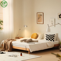 Ensemble de lit tatami en bois de cerisier moderne minimaliste personnalisable, lit double queen king avec rangement pour meubles de chambre à coucher