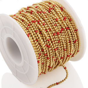<b>Beaded</b> Chain 18k Gold Enamel Round Stainless Steel Jewelry Findings For Bracelet Making DIY Accessories - Product Image 3