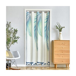 Desain Mewah Produsen Langsung Tirai Pintu Modern Bermotif Bunga, Isolasi Termal Semua Musim, Blackout 100% Poliester, Dapat Disesuaikan - Product Image 1
