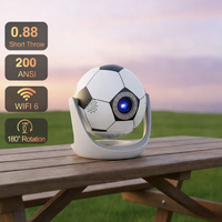 Camping portable 180 °   Projecteur vidéo domestique rotatif à courte focale 200 ANSI lumens avec système d'exploitation Smart Whale et fonction de mise en miroir d'écran