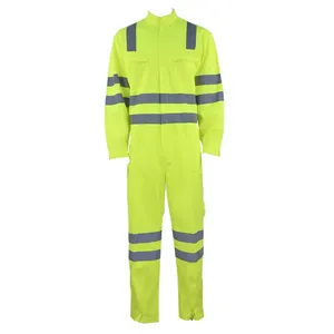 Stand-up collar reflective one-piece fluorescent color labor insurance overall