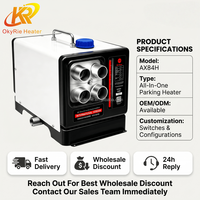 Chauffage d'appoint diesel OkyRie, direct usine, 8-10KW, robuste, à quatre sorties, avec contrôle par application, tout-en-un