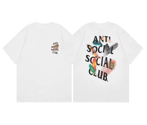 Camiseta de Manga Corta para Parejas, Estilo Vintage, de Algodón Transpirable, Corte Holgado, de la Marca Americana <span class=keywords><strong>ASSC</strong></span>, para Colaboración - Product Image 3
