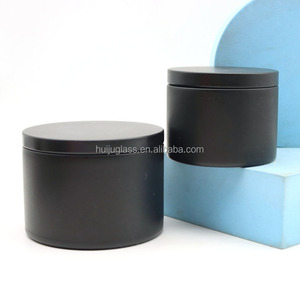 Velas de metal sin costura de 4oz y 8 oz impresas personalizadas, contenedores de hojalata vacíos, tarros de hojalata de viaje, latas de velas negras mate - Product Image 1