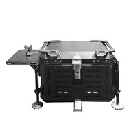 Boîte de camping multifonctionnelle pour moto 55L-Boîte de rangement arrière pour scooter avec différents motifs texturés pour les trajets quotidiens