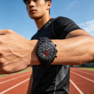 Reloj Deportivo Personalizado de Goma, Estilo Retro de Lujo, Totalmente Negro, Cerámico, con Textura de Luna Hueca, Luminoso, Automático, para Hombre, GZ RTS, Pedidos Mixtos al por Mayor - Product Image 3