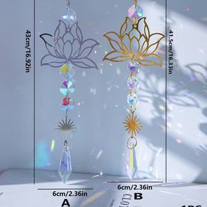 2026 nouvelle vente chaude pierre naturelle attrape-soleil cristal vent carillon améthyste Lotus pendentif <span class=keywords><strong>fenêtre</strong></span> jardin fête décoration carillons éoliens - Product Image 3