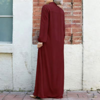 Nouvelle Robe Abaya Élégante et Ajustée pour Femme Musulmane, Col Montant, Cardigan Zippé, Style Indonésien, avec Poches, Grande Taille, Longueur Cheville