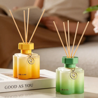 Diffuseur de parfum d'ambiance sans flamme en verre, fait main, écologique, 50 ml, pour huiles essentielles, parfum d'air frais, diffuseur à bâtonnets
