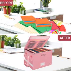 صندوق مستندات قابل للطي مقاوم للماء والحريق مع قفل، يمكن تخصيص اللون والشعار، ملف معلق للمنزل/المدرسة/المكتب - Product Image 6