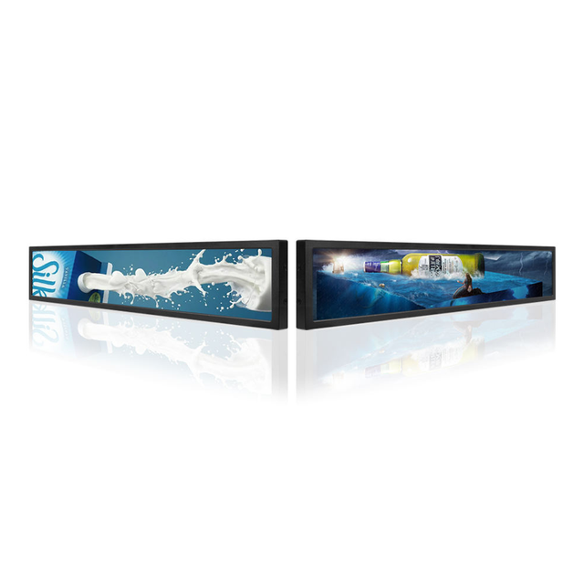 Indoor Supermarket Goods Stretched Bar LCD Advertising Shelf Display Screen