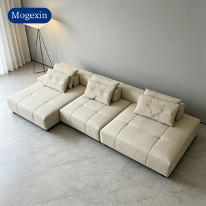 Modern Minimalist Modular Sectional <b>Sofa</b> Soft Velvet Tufted Living Room <b>Sofa</b> Set with Removable Pillows - Product Image 1