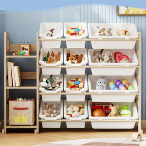 Étagère <span class=keywords><strong>de</strong></span> rangement pour jouets et livres pour enfants en bois massif avec logo personnalisé, organiseur <span class=keywords><strong>de</strong></span> jouets avec bacs <span class=keywords><strong>de</strong></span> rangement pour salle <span class=keywords><strong>de</strong></span> jeux - Product Image 4