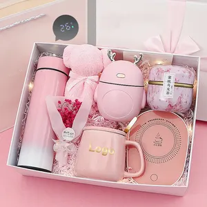 Custom Logo Gift Box Set Copo termostático Garrafa De Vácuo Cerâmica Chá Caneca De Café Para O Dia Das Mães Casamento Dos Namorados