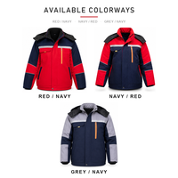 Ensemble de vêtements de travail d'hiver épais et chaud avec bande réfléchissante, résistant à l'usure, blocs de couleur, pour usine, réparation automobile, vente en gros, logo personnalisé