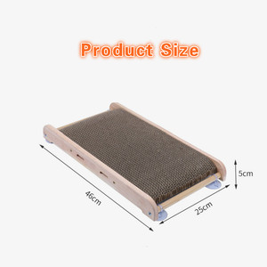 Kattenkrabbord Speelgoed Lounge Karton Met Houten Huisdierenmeubelen Kattenkrabpaal - Product Image 3