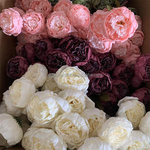 Flores Artificiales de Fábrica a Precios Bajos, Ramas Largas con Bordes Rizados, Peonía de Tallo Único con 3 Cabezas, Peonías Rosas, Flores Falsas - Product Image 4