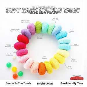 Prix d'usine, vente en gros, fil à tricoter en coton anti-boulochage pour bébé, 8 brins, 100% coton, teint écologiquement, pour tricot à la main et couture de pulls - Product Image 2