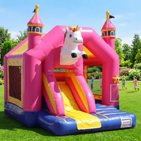 Château Gonflable Personnalisé Thème Dessin Animé pour Enfants et Famille, Aire de Jeux Extérieure avec Toboggan, Idéal pour Location Commerciale