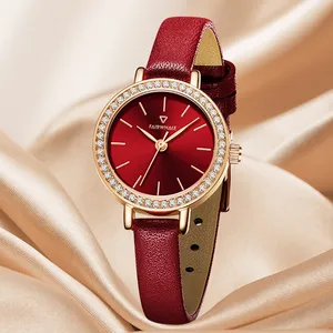 2023 Fashion Leather Woman Wrist Watch Band Quartz Wristwatch Luxury Ladies Quartz Watches