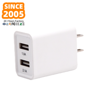 Charger Dinding Dual USB Grosir Colokan US EU Pengisian Cepat Pintar OVP Pengisian Bersamaan Aman untuk Ponsel Tablet Kamera
