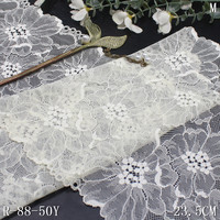 Soldes Exceptionnelles : Tissu en Dentelle Élastique Extensible en Spandex, Motif Floral en Maille, Noir, Beige, Violet, 22 cm, Idéal pour la Lingerie (Vente en Gros)