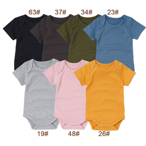 ชุดรอมเปอร์เด็กแรกเกิดผ้าฝ้ายสีพื้นแขนยาว ดีไซน์เรียบง่าย สำหรับเด็กอายุ 0-2 ปี สำหรับฤดูใบไม้ผลิ - Product Image 3