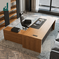 Bureau de direction en bois de pin massif écologique de style nordique, table de bureau en pin naturel, modèle JQYX-0078 pour le bureau du directeur, du patron