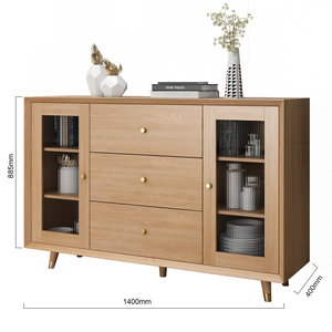 <span class=keywords><strong>Buffet</strong></span> de cuisine avec 2 tiroirs, meuble de rangement au sol avec table console en <span class=keywords><strong>bois</strong></span> - Product Image 3
