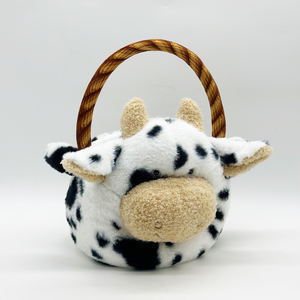 Nouveau panier de Pâques de vache en peluche matériau en peluche Super doux avec remplissage en coton PP techniques lavées pour le soulagement du Stress - Product Image 2