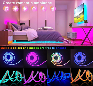 شريط إضاءة نيون <span class=keywords><strong>LED</strong></span> ذكي بتحكم عبر التطبيق، إضاءة <span class=keywords><strong>RGB</strong></span> 360 درجة، 10 أمتار/لفة، لتزيين المنزل والحفلات وإضفاء أجواء مميزة - Product Image 3