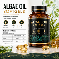 Gélules d'huile d'algues 1000mg DHA EPA Oméga 3 Complément alimentaire végétalien Sans arrière-goût de poisson OEM Marque privée