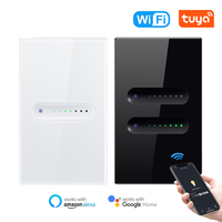 Pour Tuya Alexa WiFi maison intelligente interrupteur tactile mural panneau de verre Standard américain télécommande sans fil interrupteur de gradation APP voix 240V