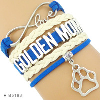 Bracelet à breloques tendance pour les mamans de chiens, amour infini, bouledogue français, berger australien, golden retriever, cocker spaniel, schnauzer