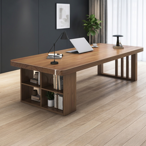 Teak <b>Wood</b> Office <b>Desk</b> with Storage <b>Solid</b> <b>Wood</b> Writing <b>Desk</b> Modern Minimalist Home Office Table Indonesian Made - Product Image 3