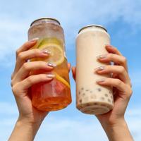 Bouteilles en plastique transparentes personnalisées de 250 ml et 500 ml en PET avec couvercles en aluminium – Canettes en plastique
