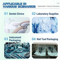 Sachets de Stérilisation à Triple Bande Scellée Certifiés ISO en PE + Papier Médical pour Instruments Dentaires et Médicaux avec Indicateur Chimique