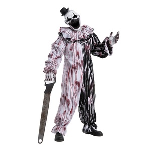 Disfraz de Payaso Terrorífico de Halloween con Goteo de Sangre para Hombre, Traje de Payaso Asesino Negro y Blanco con Máscara para Carnaval y Casa Embrujada - Product Image 1